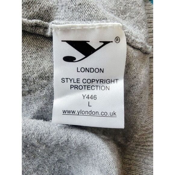 Y LONDON L Skull Sweater Pullover Goth Y2K Women’s Gray Beaded Stretch L/S‎ - Picture 8 of 8